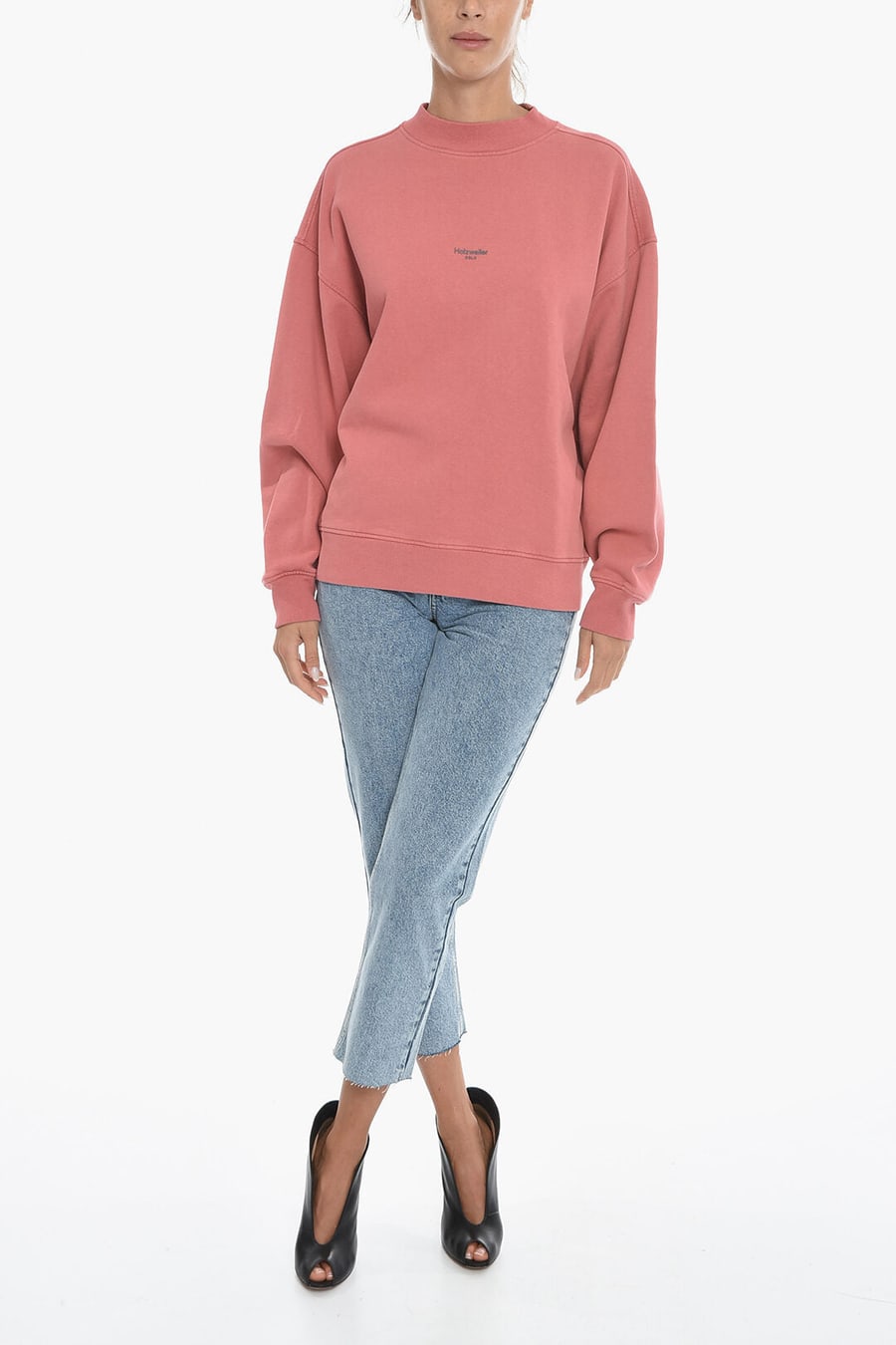 Holzweiler 3050~Brushed Cotton Crewneck Sweatshirt MEZZANINE OSLO, view 4