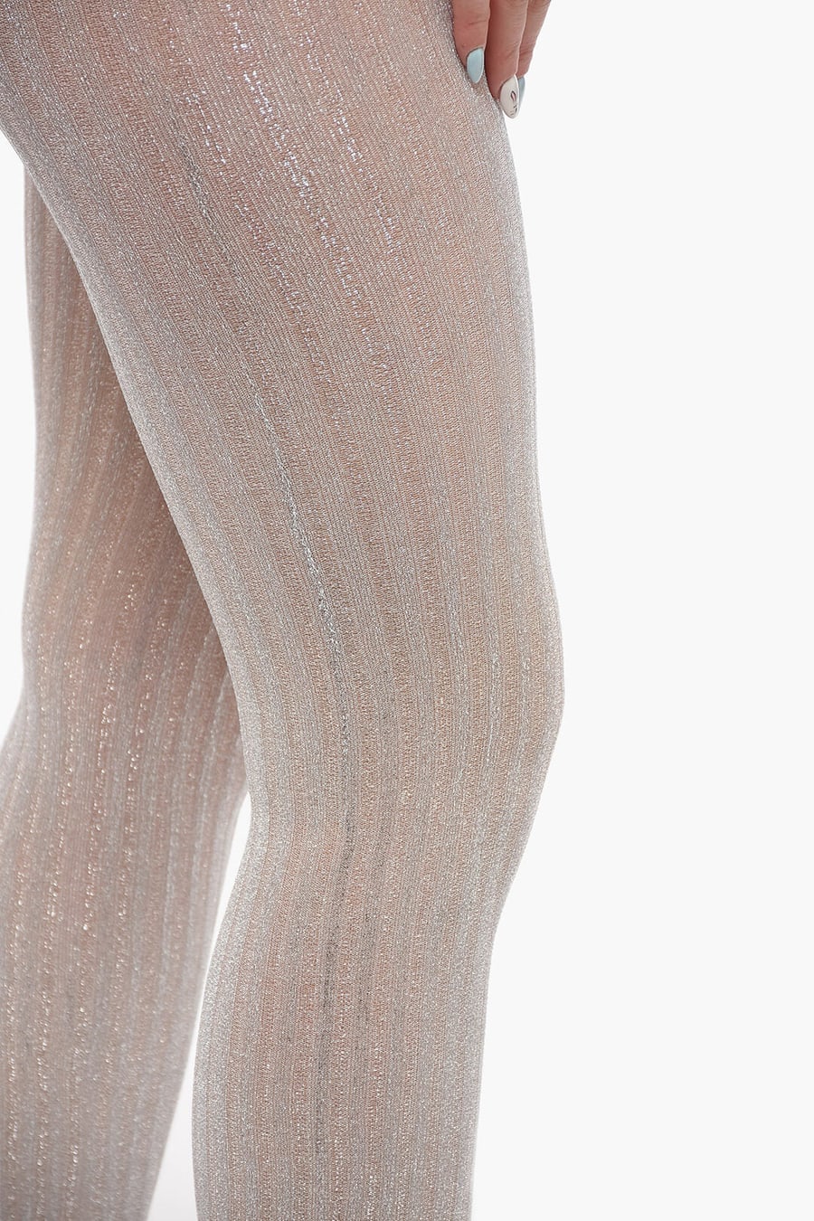 Prada 3050~Lurex Ribbed Socks, view 3