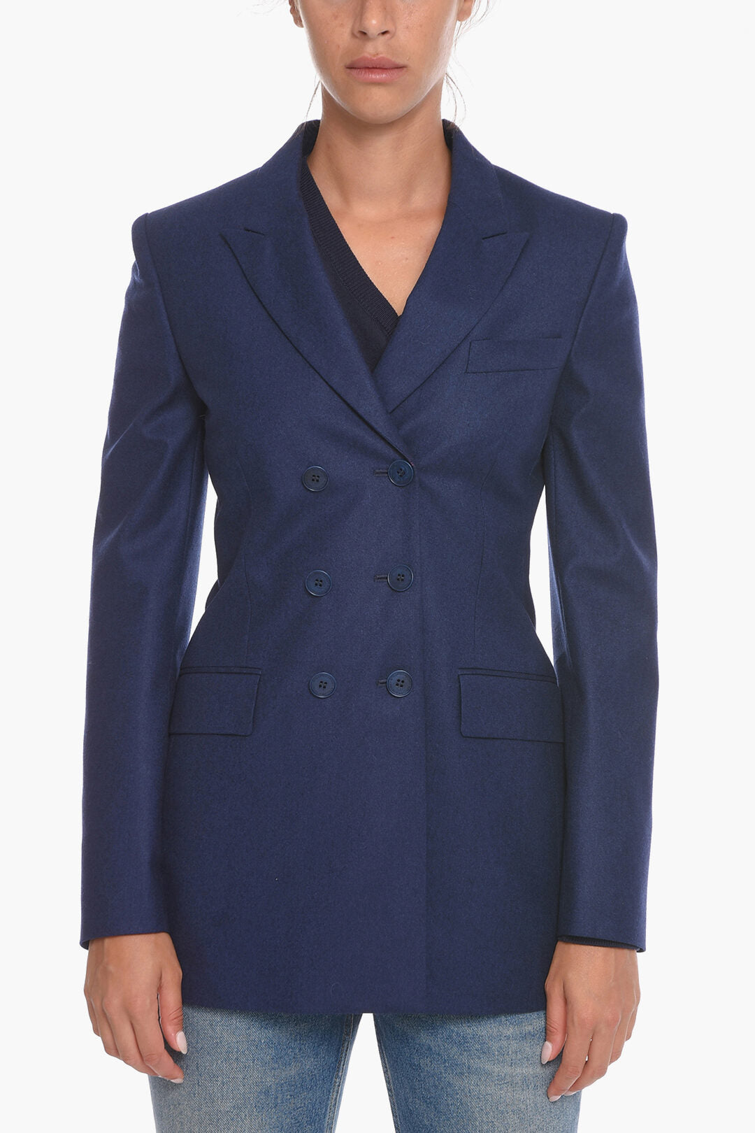 Stella McCartney 3150~Long Double-Breasted Wool Blazer