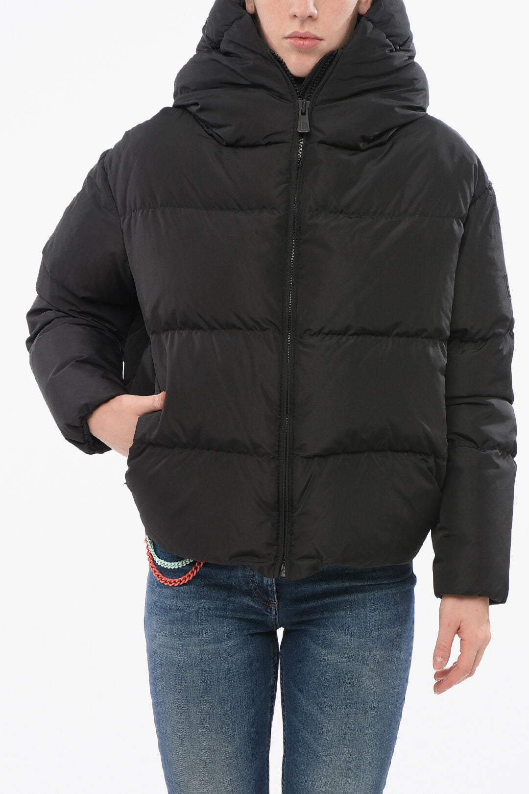 Bacon 3500~Down Jacket CLOUD with Hood and Front Zip