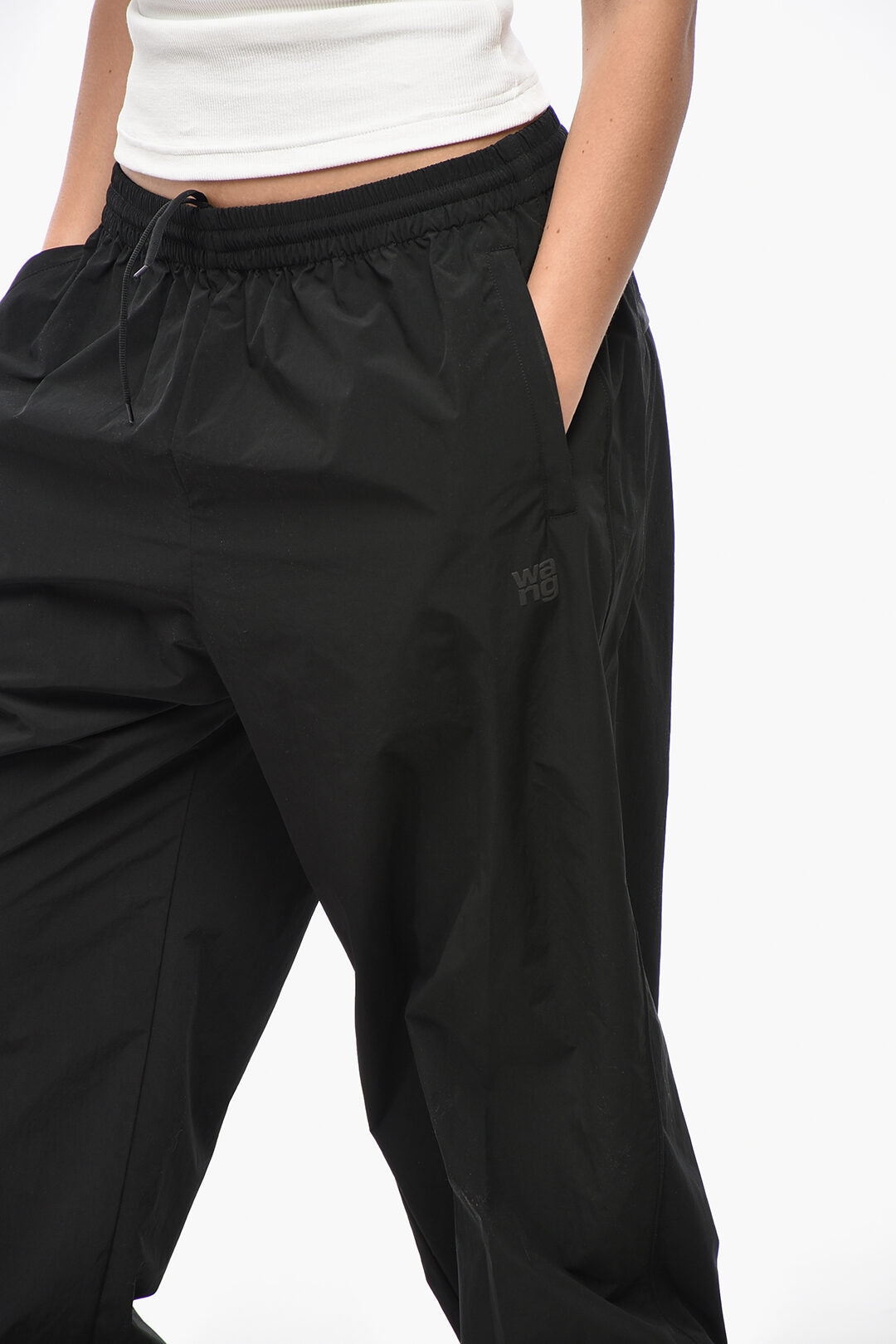 Alexander Wang 3500~Lined Nylon Trousers with Ankle Zip