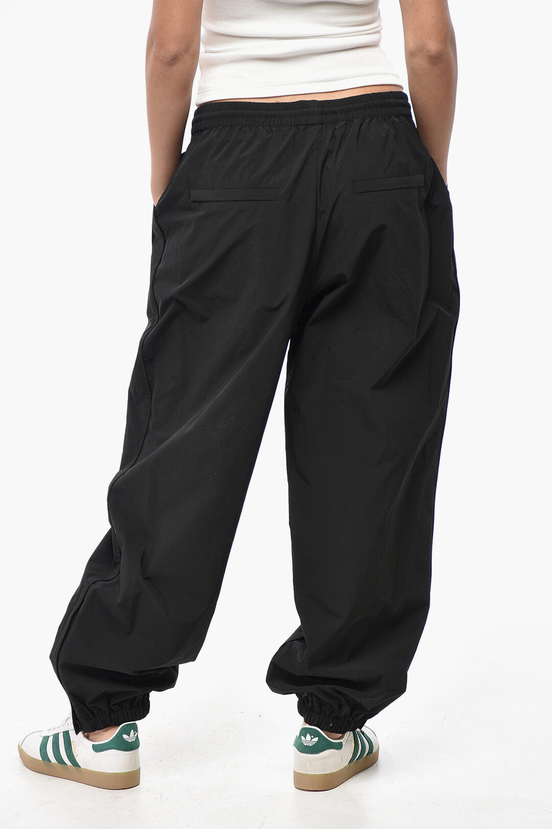 Alexander Wang 3500~Lined Nylon Trousers with Ankle Zip, view 2