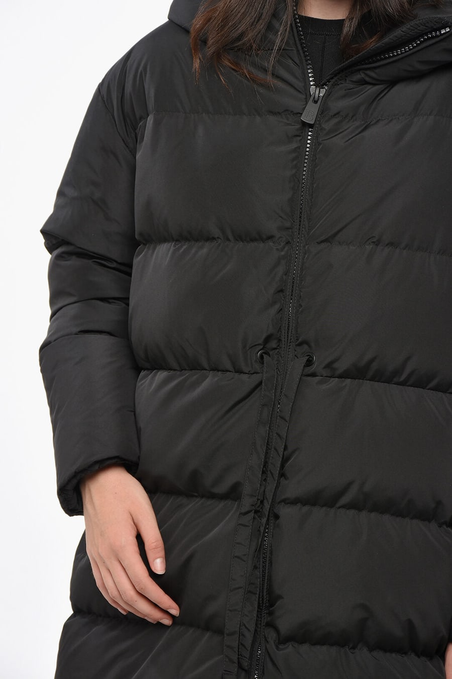 Bacon 3500~Long Down Jacket CLOUD GIANT in Solid Color with Hood, view 3