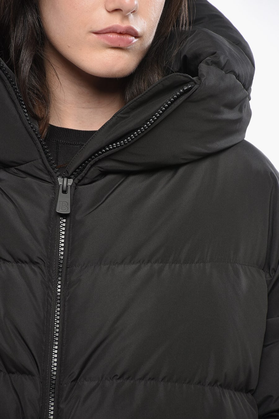 Bacon 3500~Long Down Jacket CLOUD105 with Hood and Adjustable Drawstrings, view 3