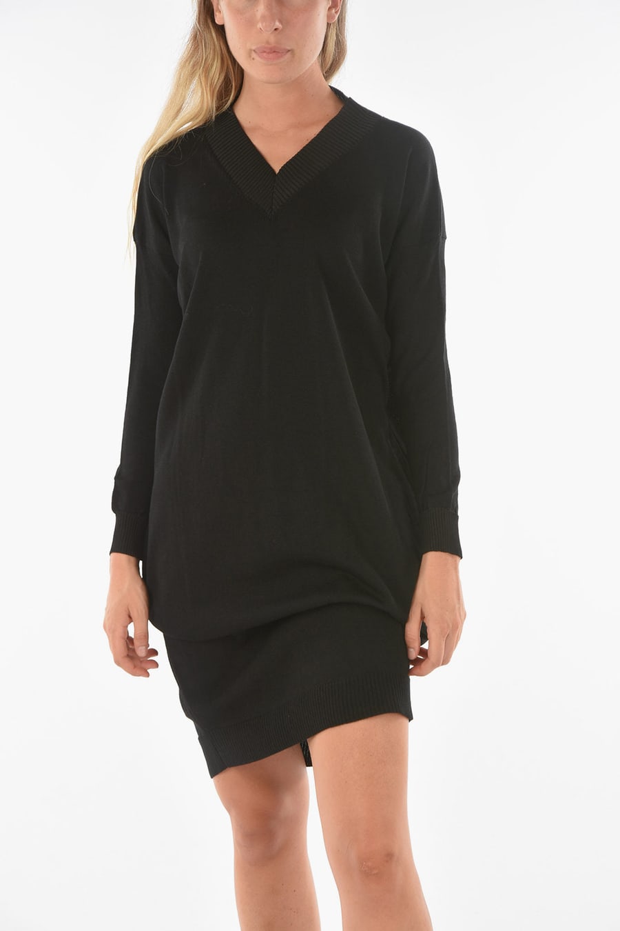 Ixos 3500~Midi Knit Dress SWAPS with V-Neck, view 4