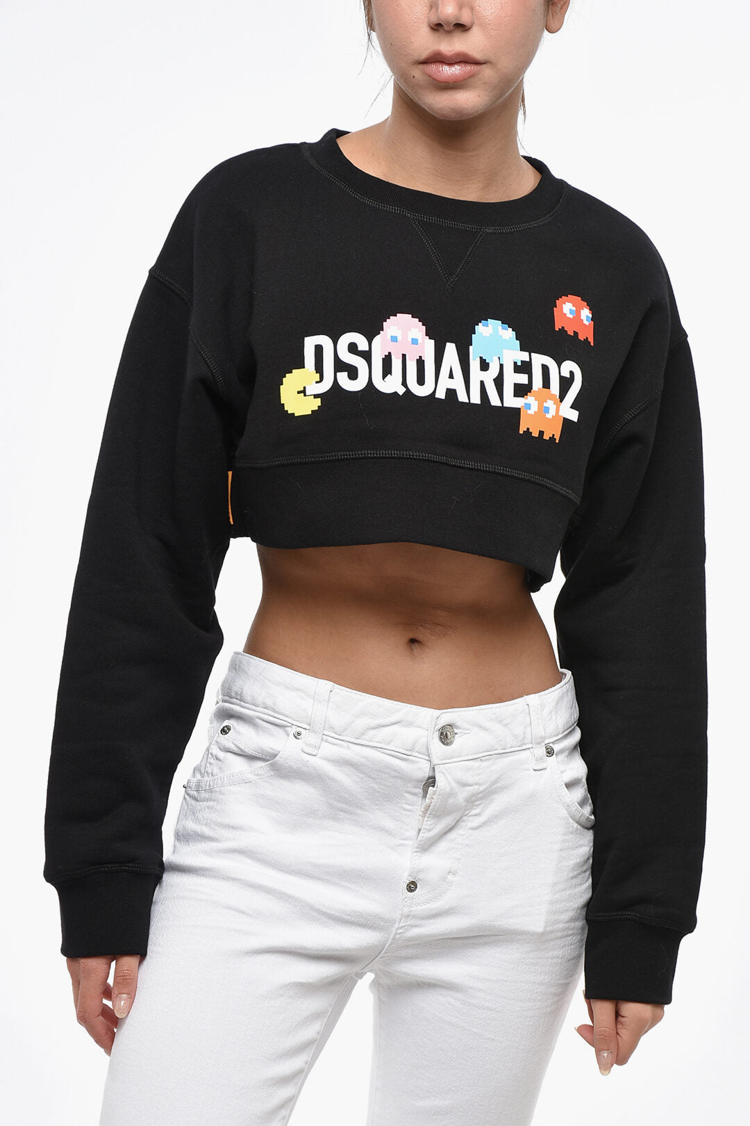Dsquared2 3500~PAC-MAN Crewneck Sweatshirt Cropped COOL FIT