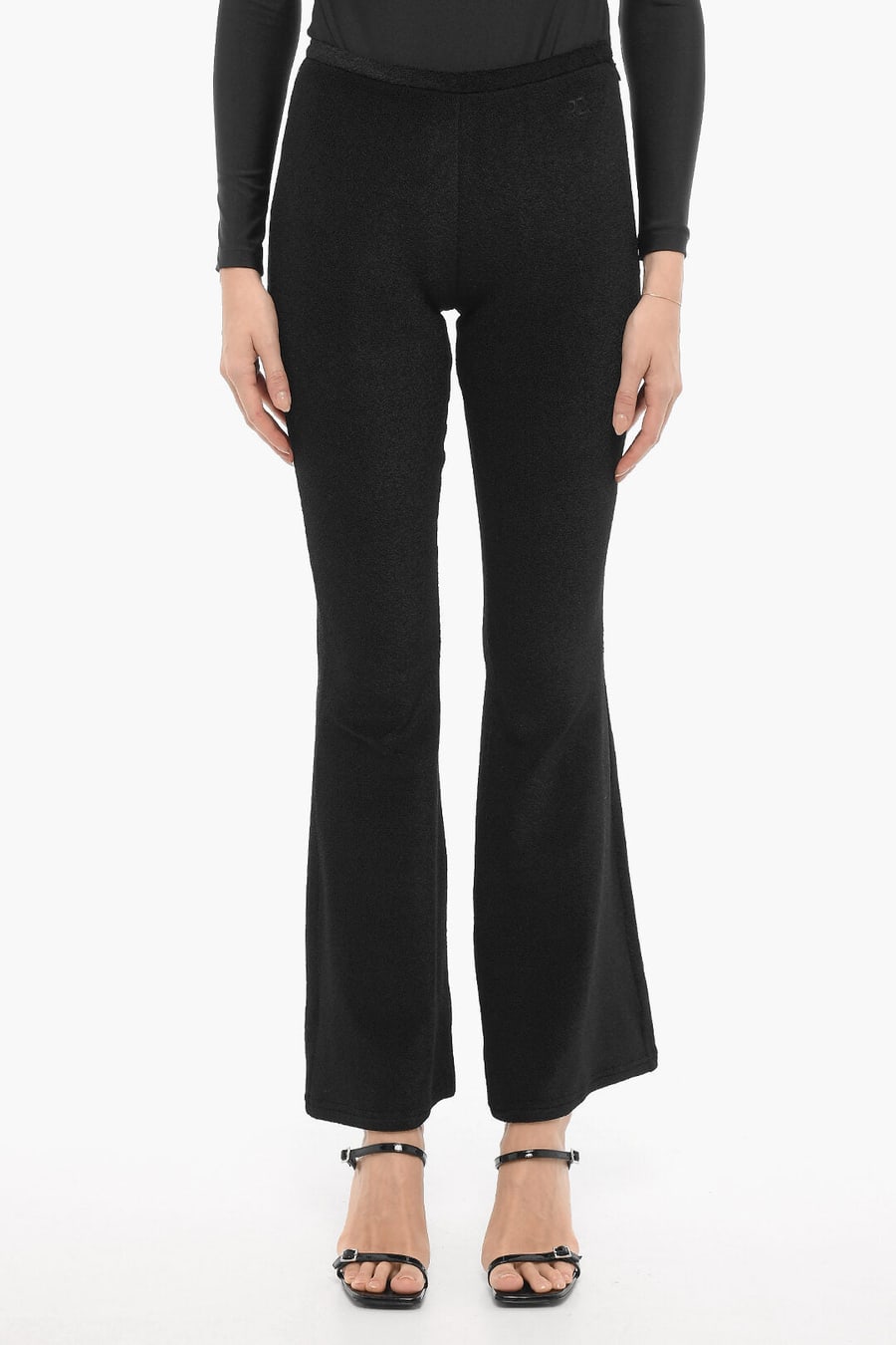 Courreges 3500~Solid-Color Flared Pants With Side Zip