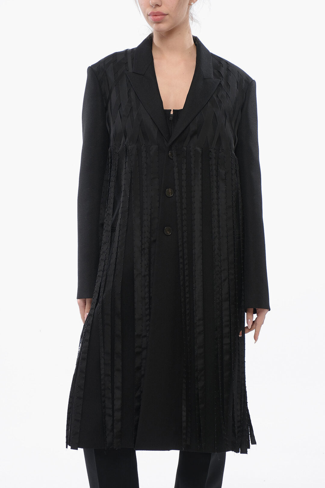Dior 3500~Wool-Blend Coat MANTEAU with Fringes