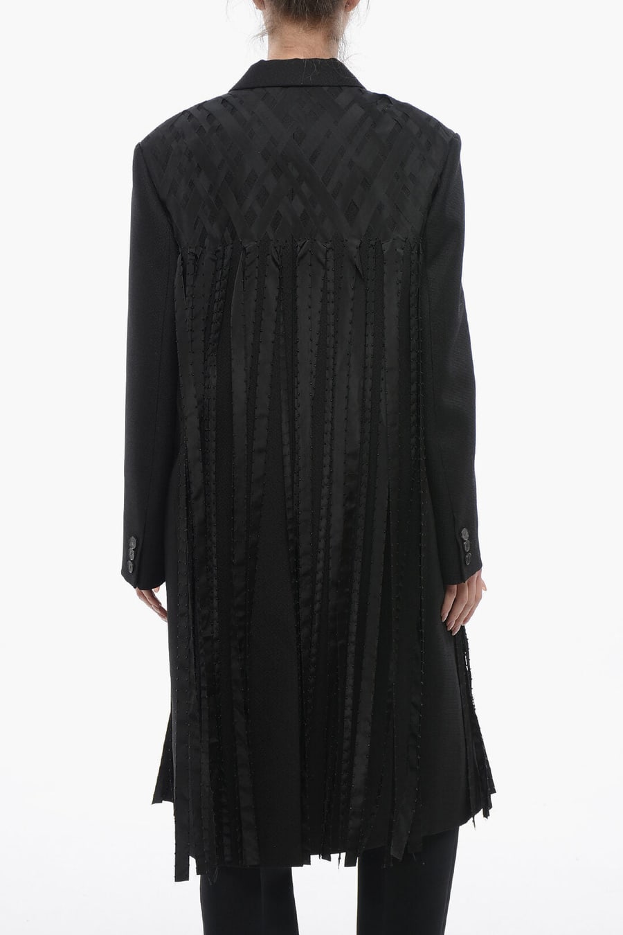 Dior 3500~Wool-Blend Coat MANTEAU with Fringes, view 2