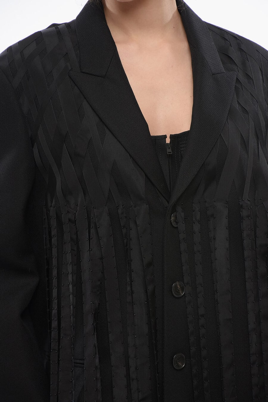 Dior 3500~Wool-Blend Coat MANTEAU with Fringes, view 3
