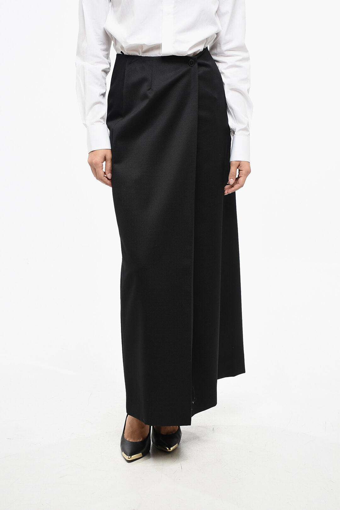 Givenchy 3500~Wool-Blend Maxi Skirt with Front Dart