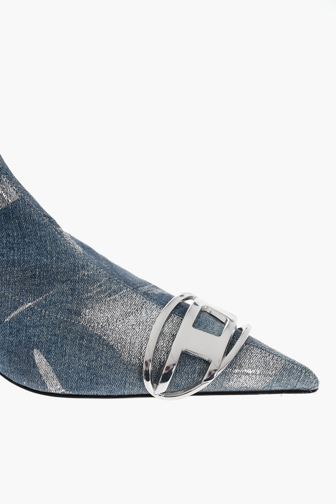 Diesel 0405~Denim Ankle Boots D-VENU with Front Monogram 5.5cm, view 2