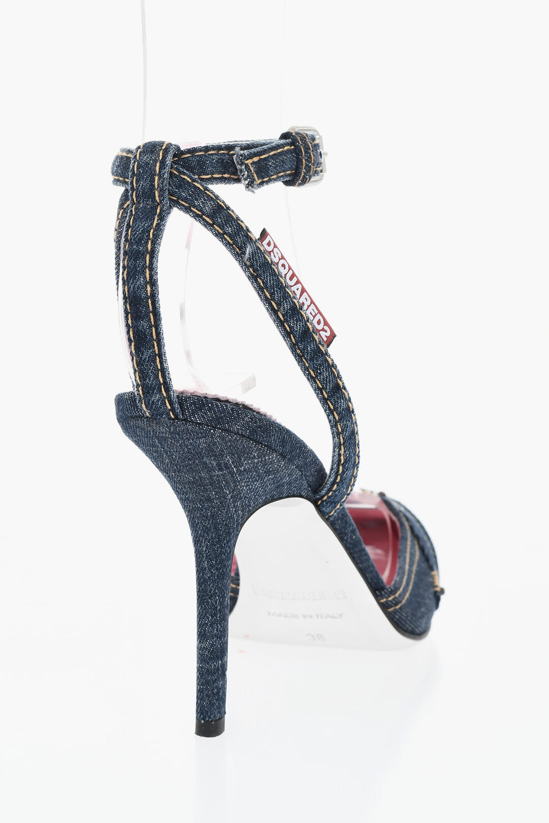 Dsquared2 0405~Denim Ankle Strap Pumps 10cm, view 2