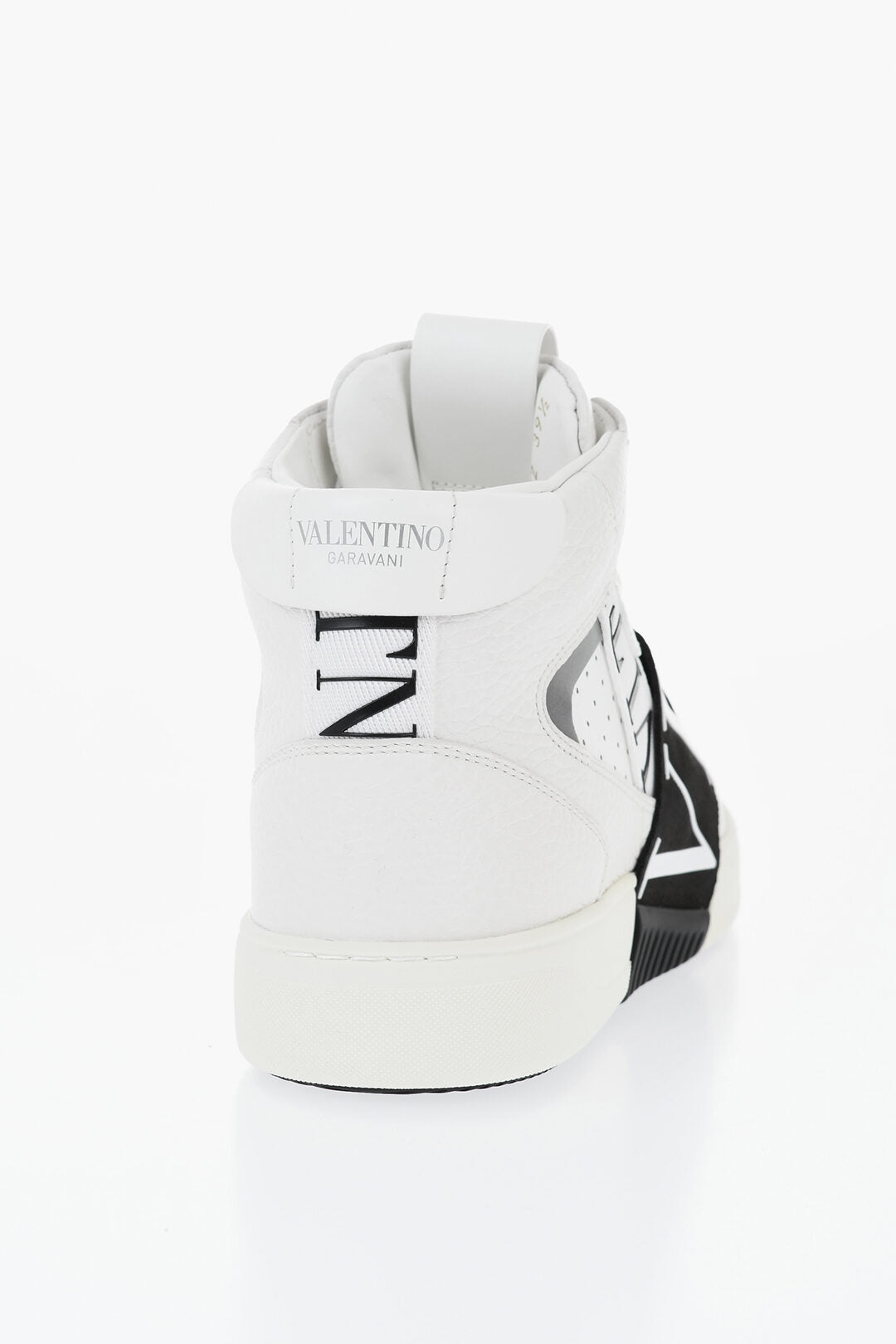 Valentino 0405~High UNISEX Leather Sneakers With Logo Band, view 2