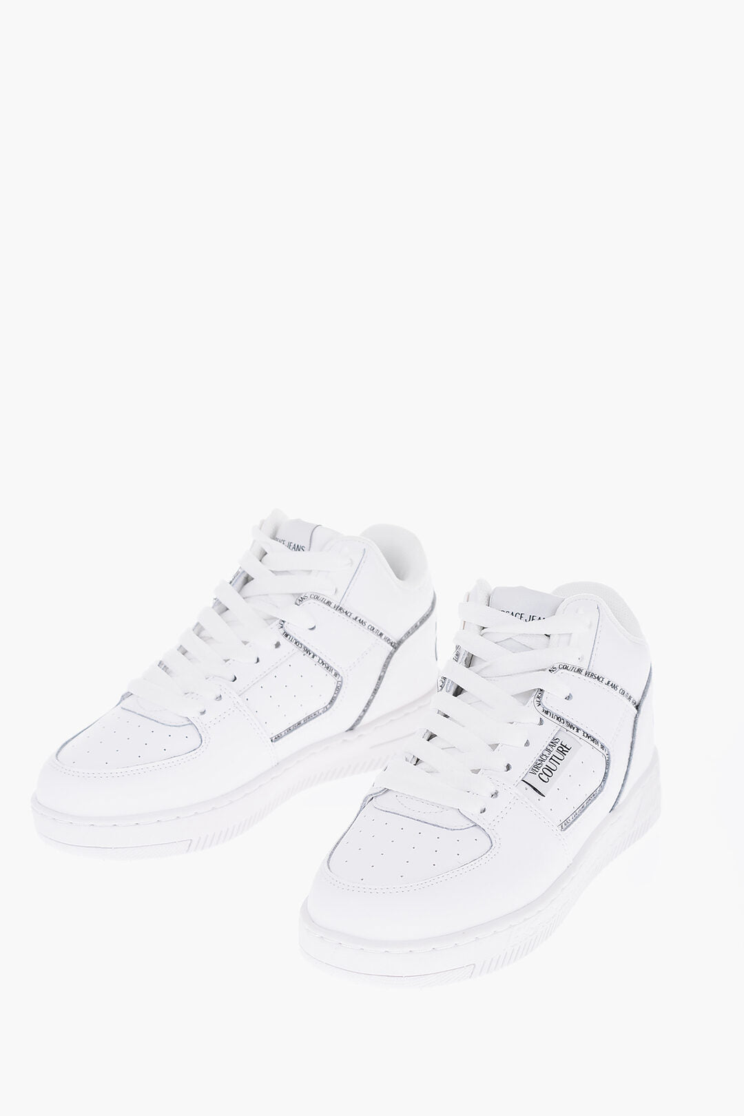Versace 0405~JEANS COUTURE Leather Sneakers MEYSSA with Contrasting Logo Print