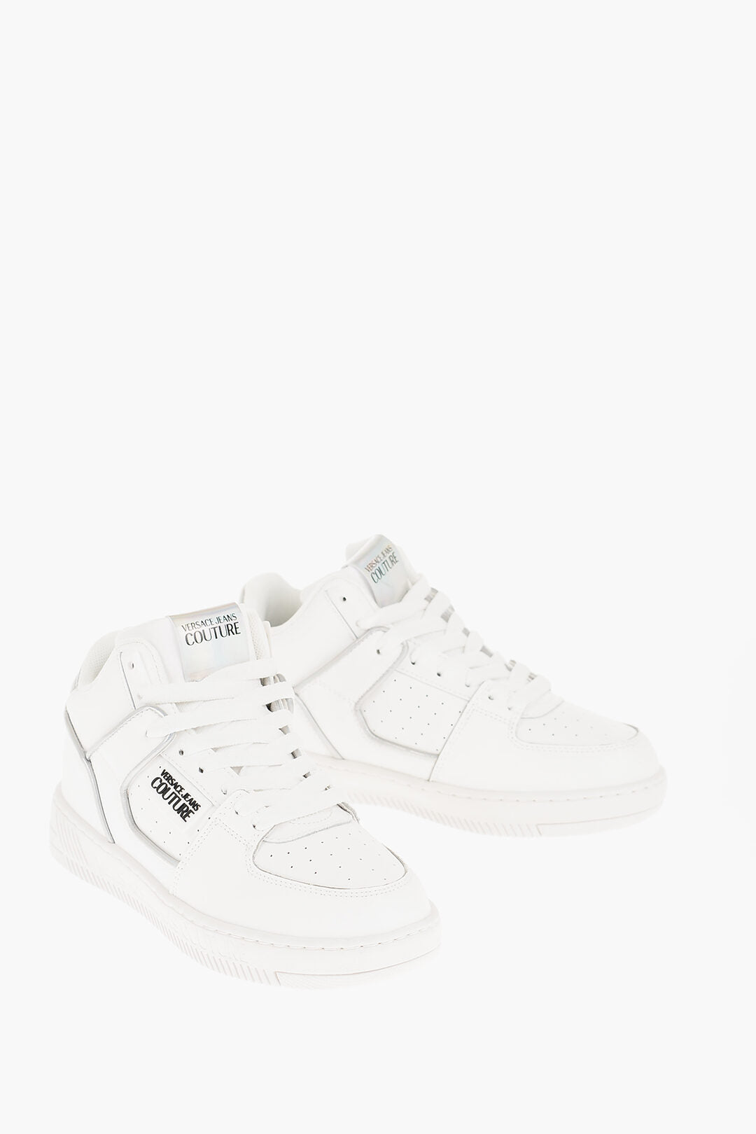 Versace 0405~JEANS COUTURE Leather Sneakers MEYSSA with Iridescent Detail