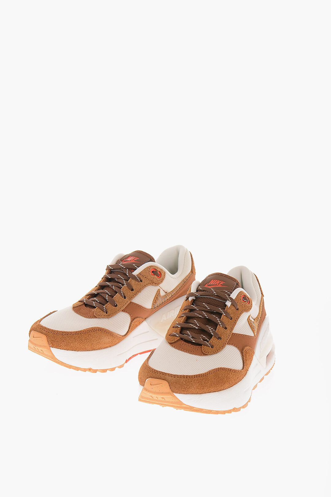 Nike 0405~Leather and Fabric Sneakers AIR MAX SYSTM SE with Reptile-Effect Details