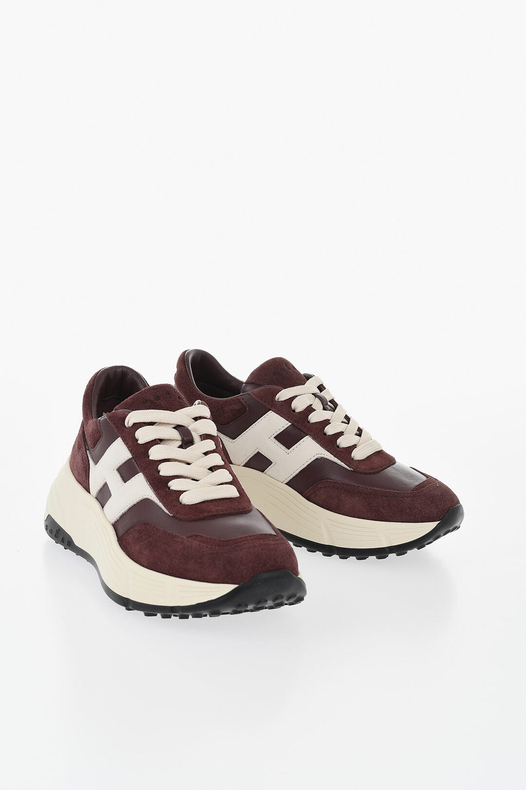 Hogan 0405~Leather and Suede Sneakers with Contrasting Details