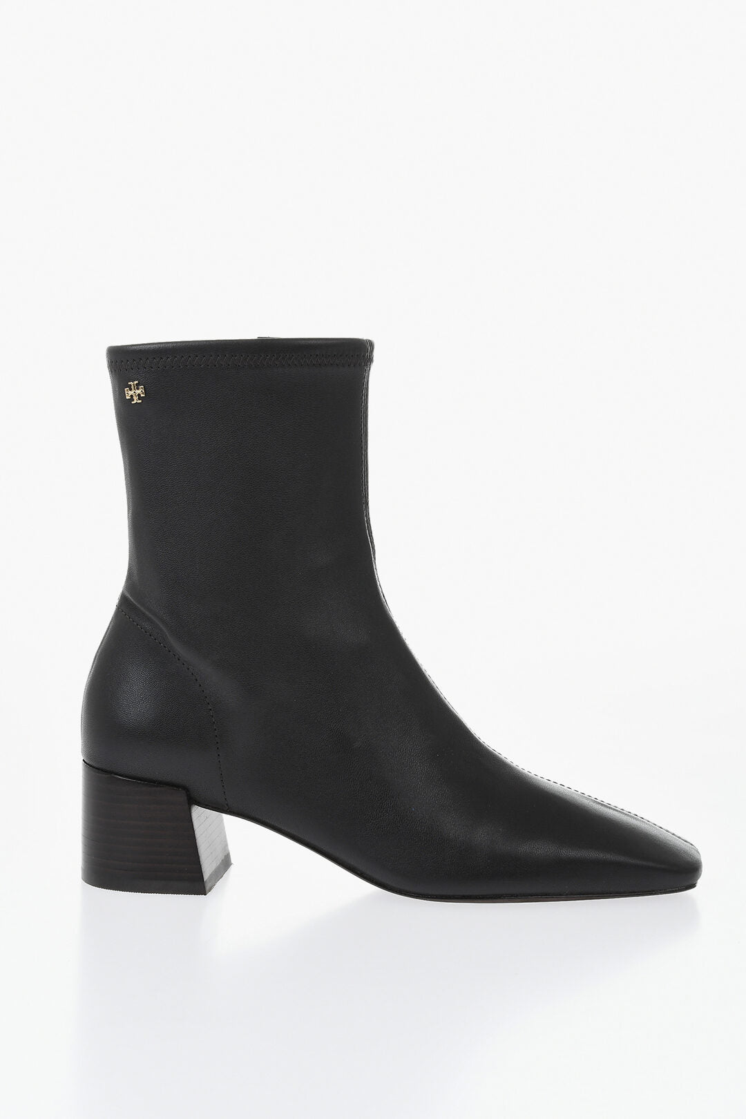 Tory Burch 0405~Leather Ankle Boots with Side Zip, Square Toe and 4.5 cm Heel, view 2