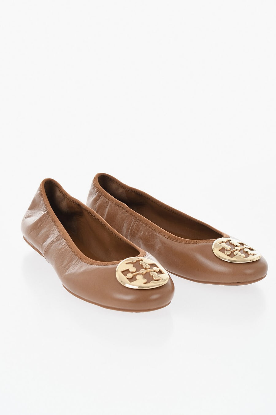 Tory Burch 0405~Leather Ballerinas with Gold Detail