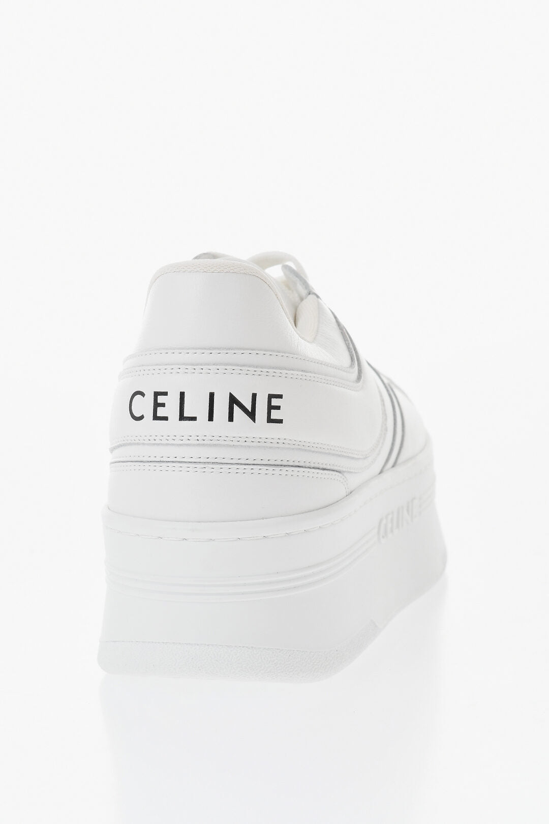 Celine 0405~Leather Low Sneakers in Solid Color with 5cm Platform