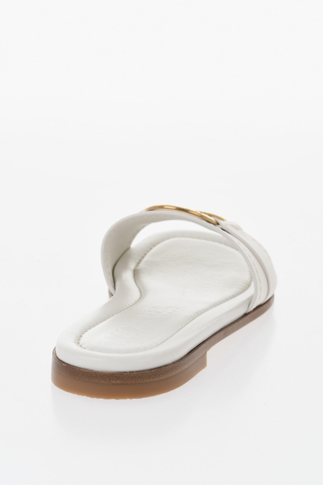 Moncler 0405~Leather Sandals BELL With Gold-Effect Detail, view 2