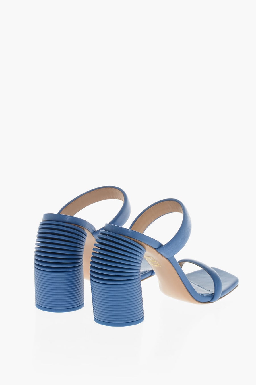 Off-White 0405~Leather Sandals With Decorative Spring-Shaped Heel 12cm, view 2