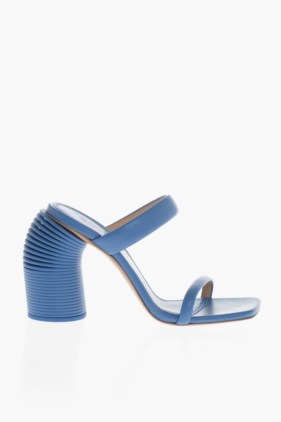 Off-White 0405~Leather Sandals With Decorative Spring-Shaped Heel 12cm, view 3