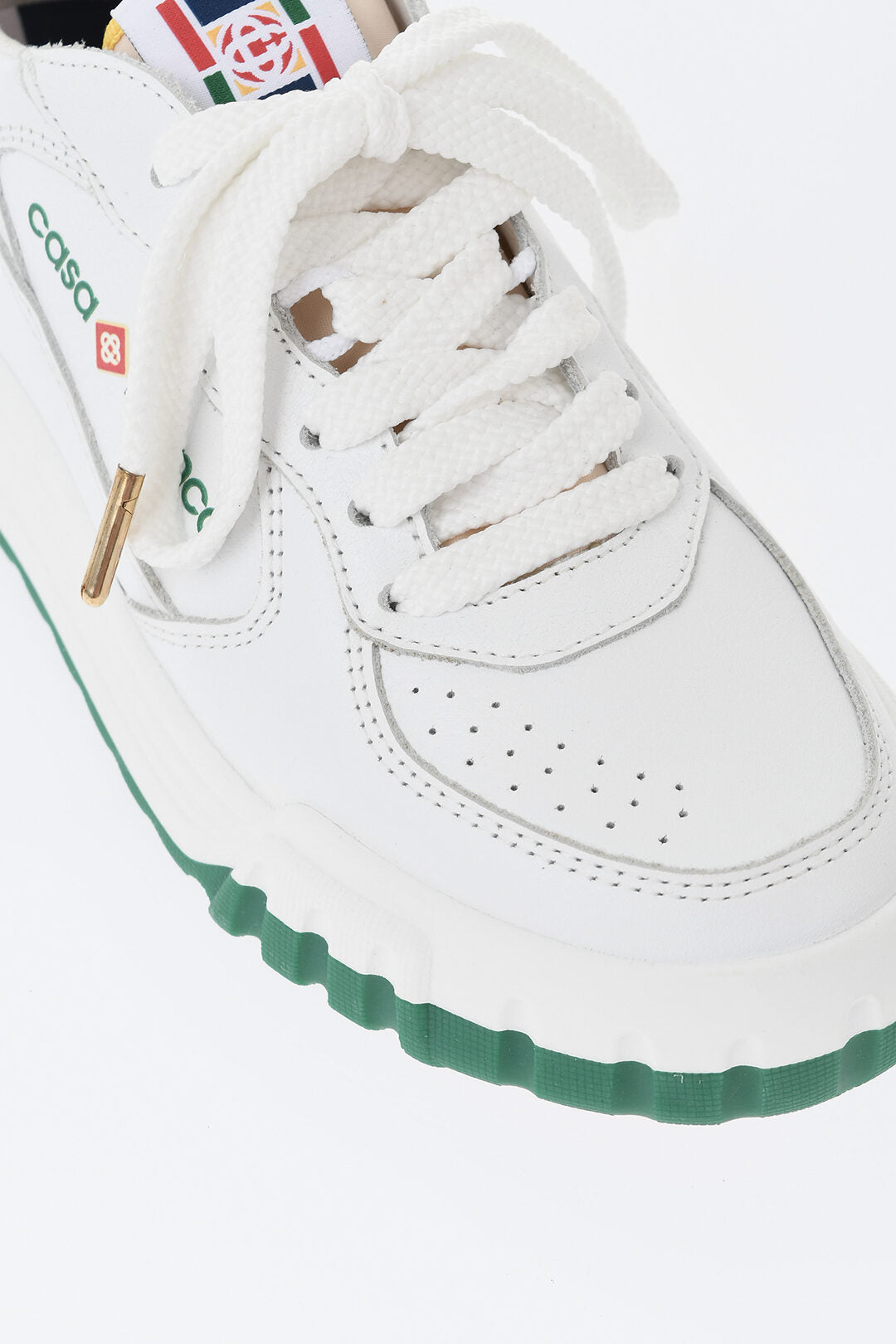Casablanca 0405~Low Leather Sneakers with Contrasting Sole Detail
