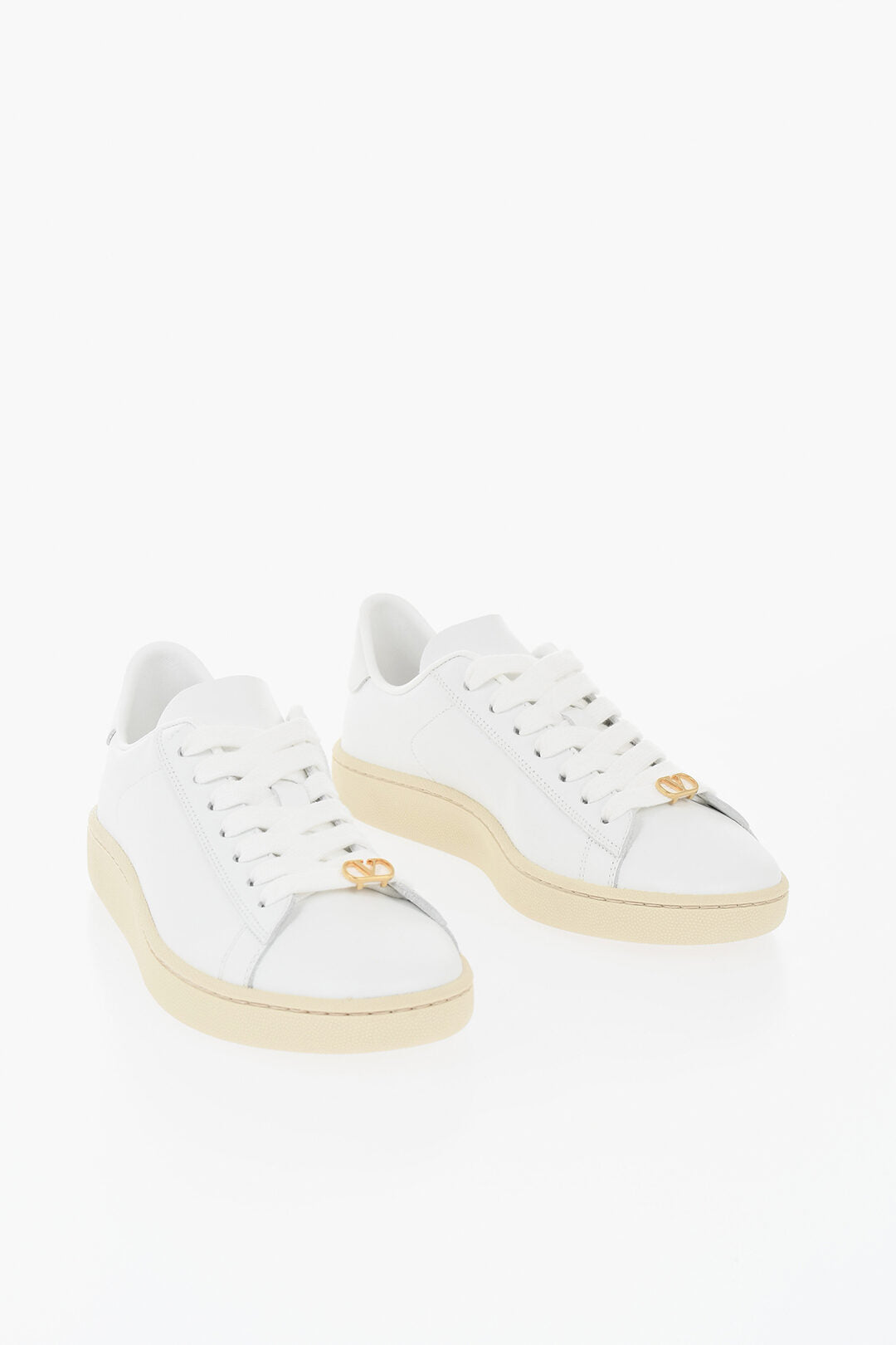 Valentino 0405~Low Leather Sneakers with Rubber Sole