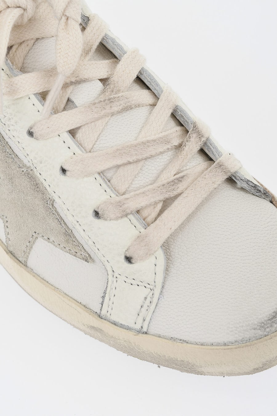 Golden Goose 0405~Low SUPER-STAR DOUBLE QUARTER Leather Sneakers with Vintage Effect and Pony-Hair Detail, view 4