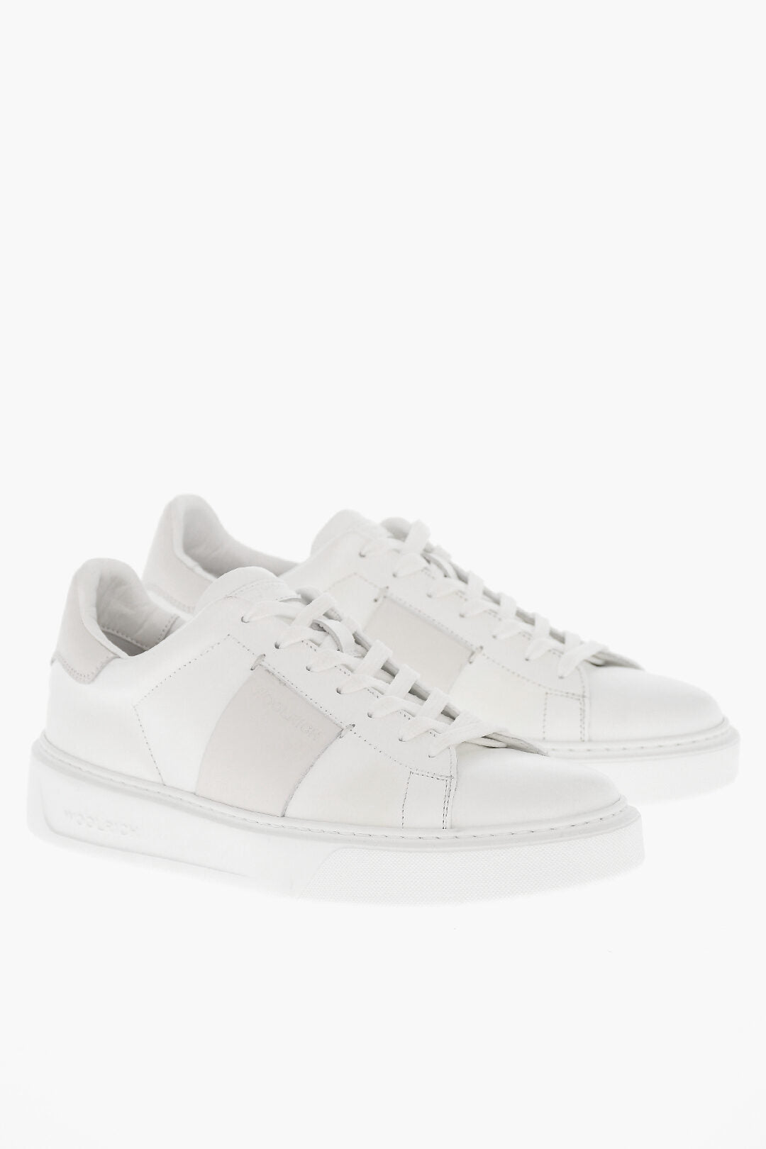 Woolrich 0405~Low-Top Leather Sneakers with Contrasting Detail