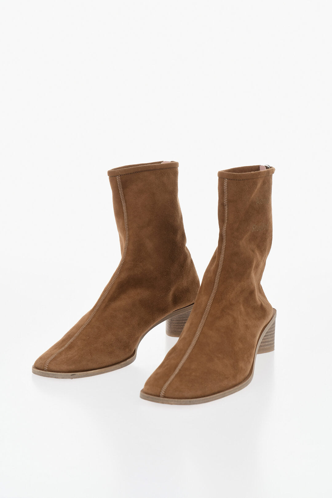 Acne Studios 0405~Suede Ankle Boots with Rear Zip and 5cm Heel