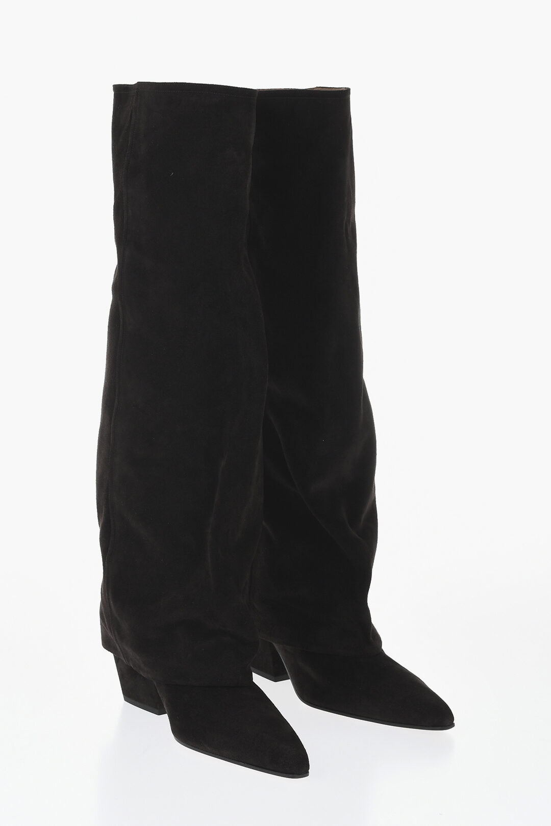 Paris Texas 0405~Suede Boots JANE With Turn-Up Cuff 6.5cm Heel