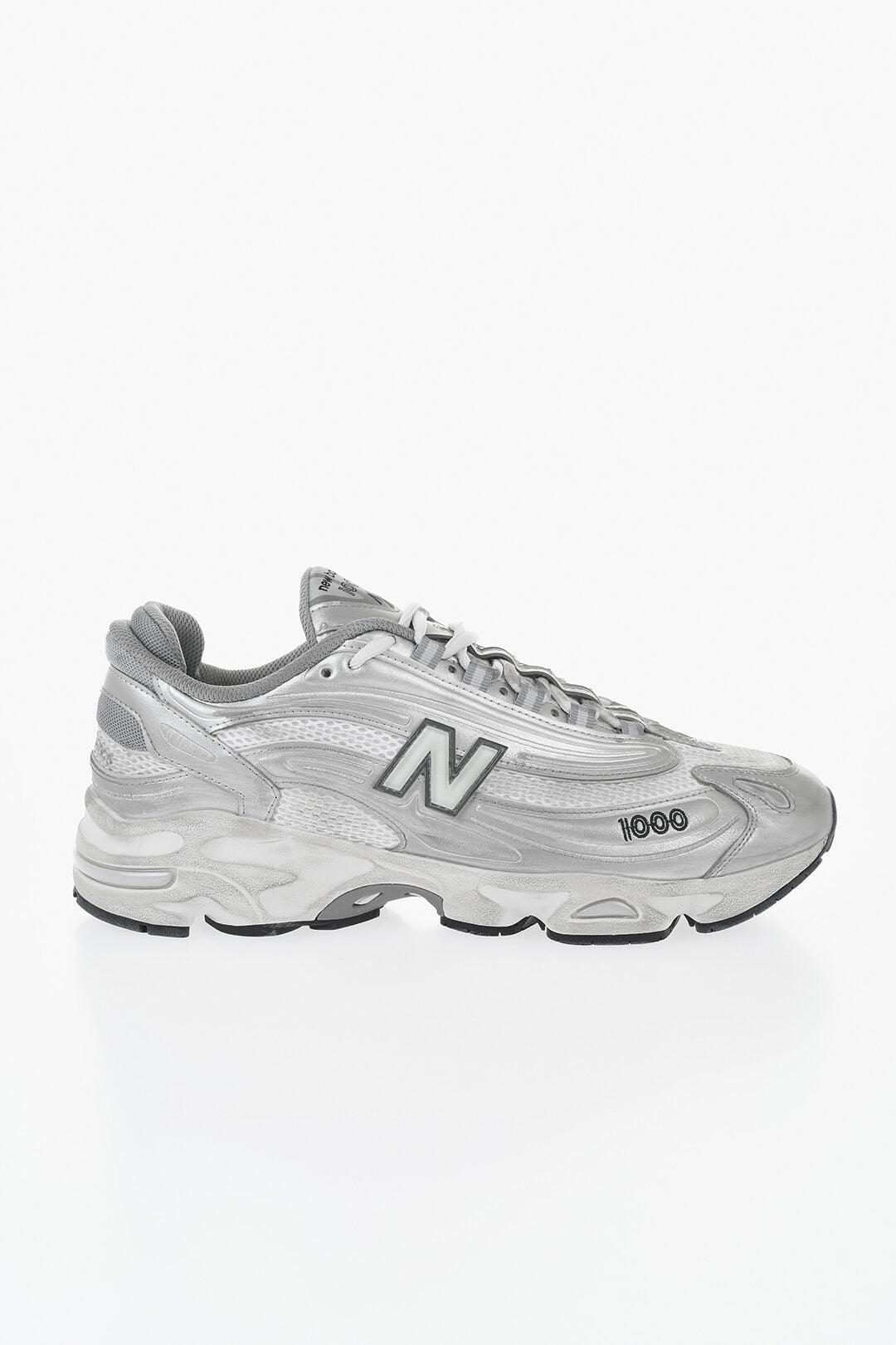 New Balance 0470~Low Nylon And Mesh Sneakers With Monogram Patch