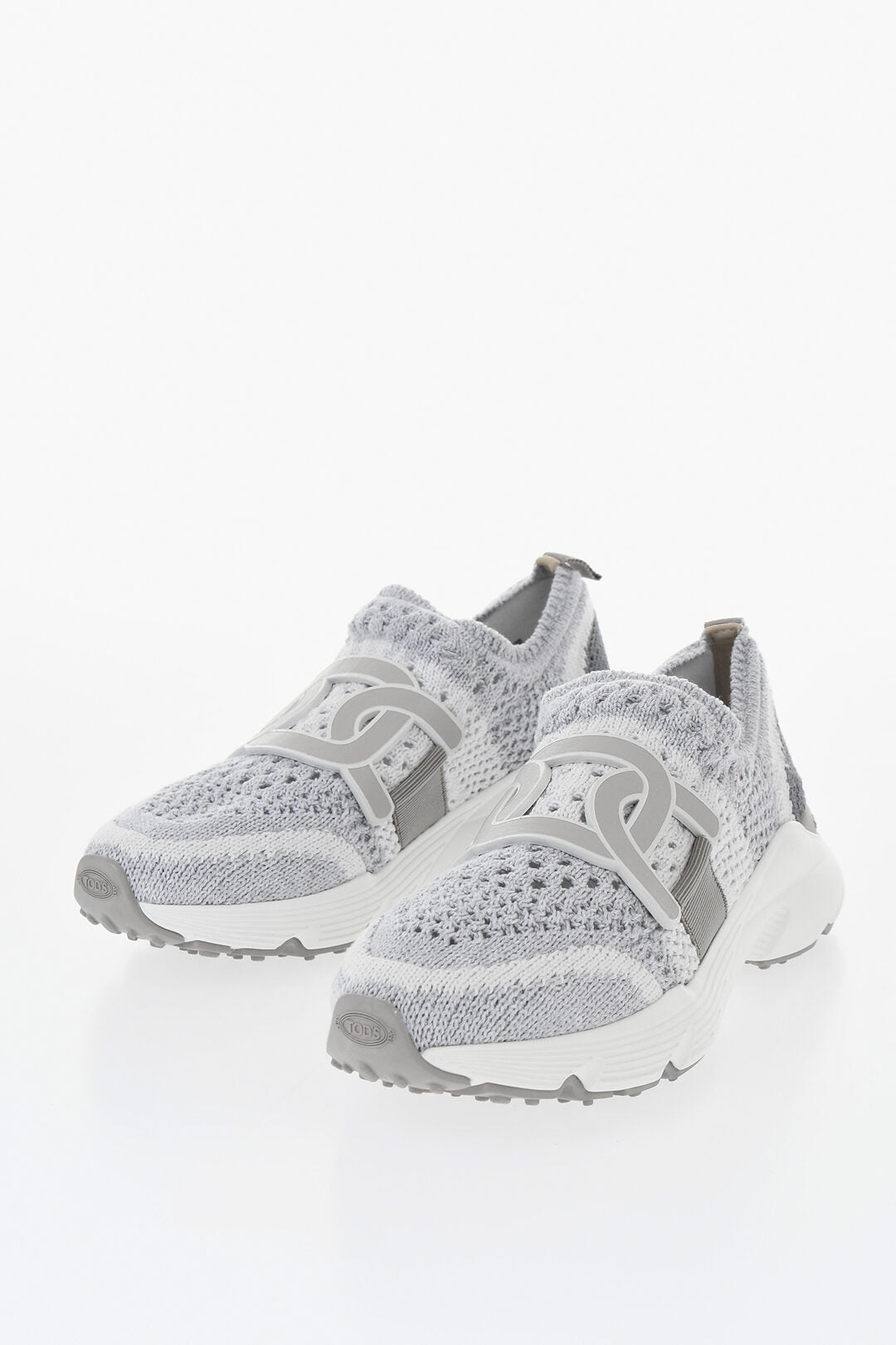 Tod's 0470~Technical Knit Slip-On Sneakers with Leather Detail