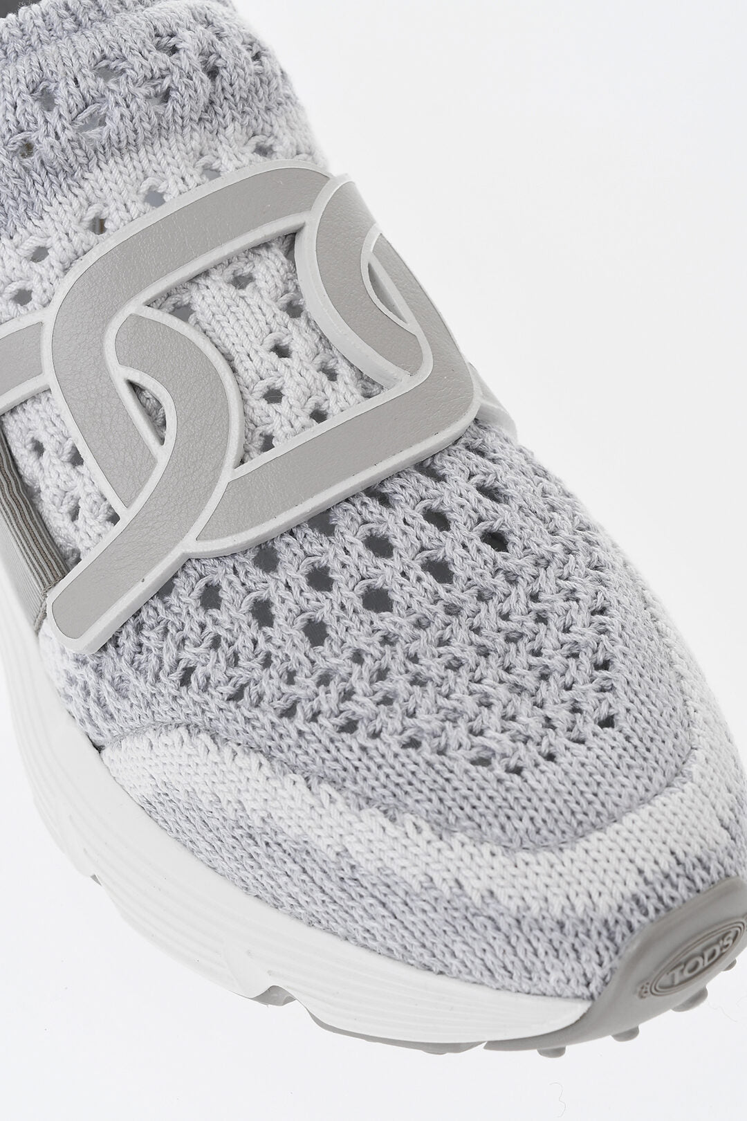 Tod's 0470~Technical Knit Slip-On Sneakers with Leather Detail, view 2