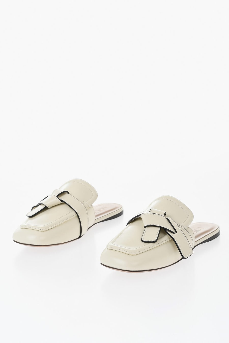 Loewe 0500~Leather Clogs With Square Toe