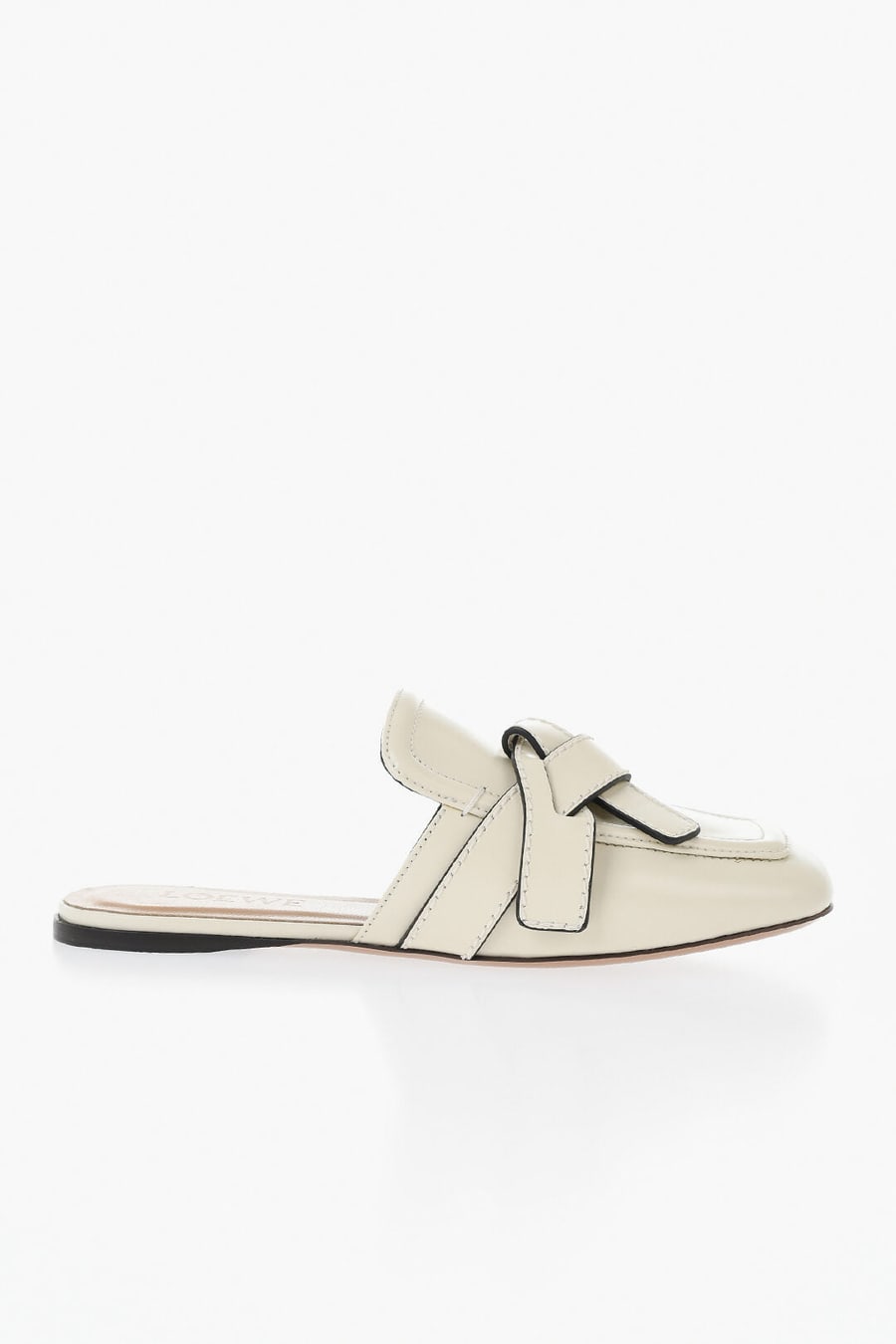 Loewe 0500~Leather Clogs With Square Toe, view 3