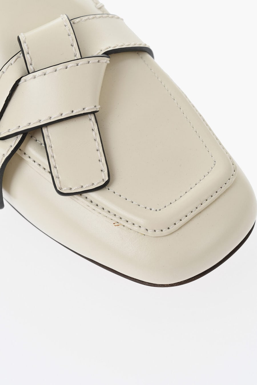 Loewe 0500~Leather Clogs With Square Toe, view 4