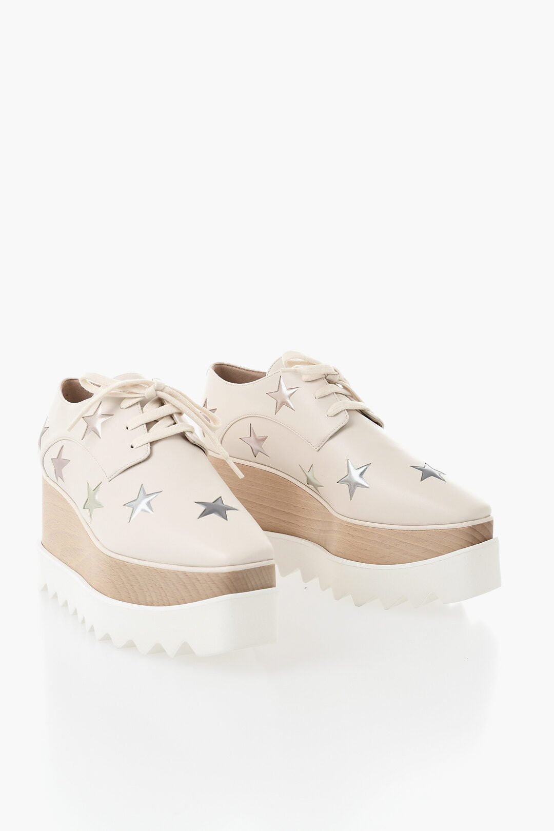 Stella McCartney 0500~Platform Sneakers ELYSE in Eco-Leather with 9cm Wooden Heel