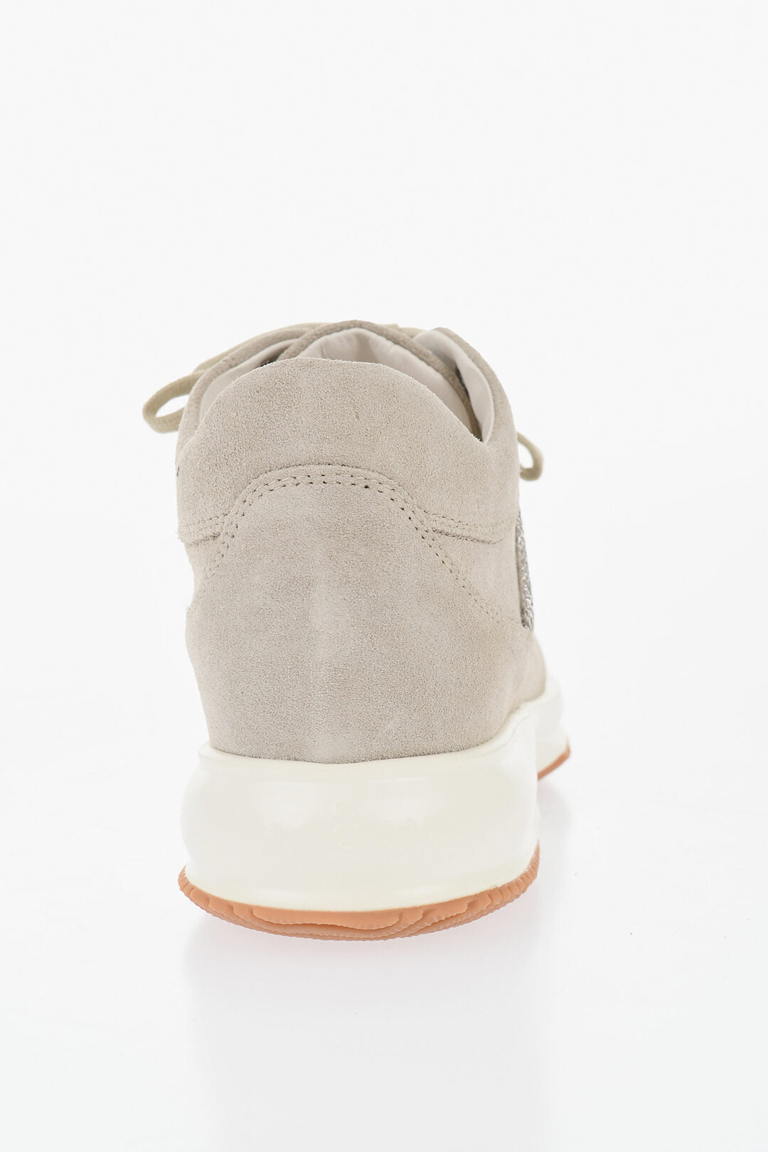 Hogan 0500~Suede Solid-Color Sneakers INTERACTIVE with Rhinestone Detail