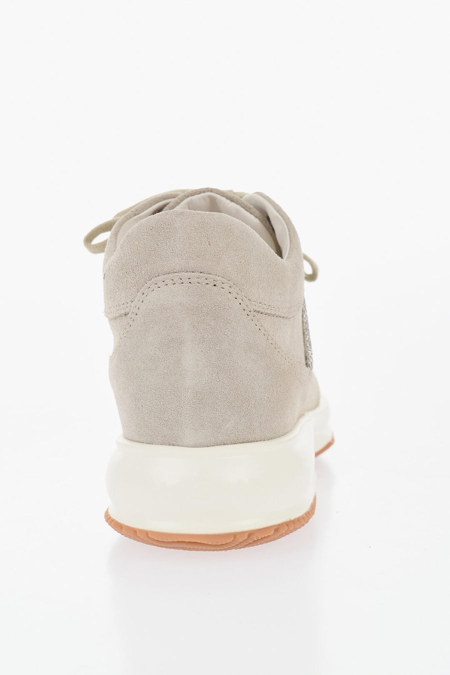 Hogan 0500~Suede Solid-Color Sneakers INTERACTIVE with Rhinestone Detail