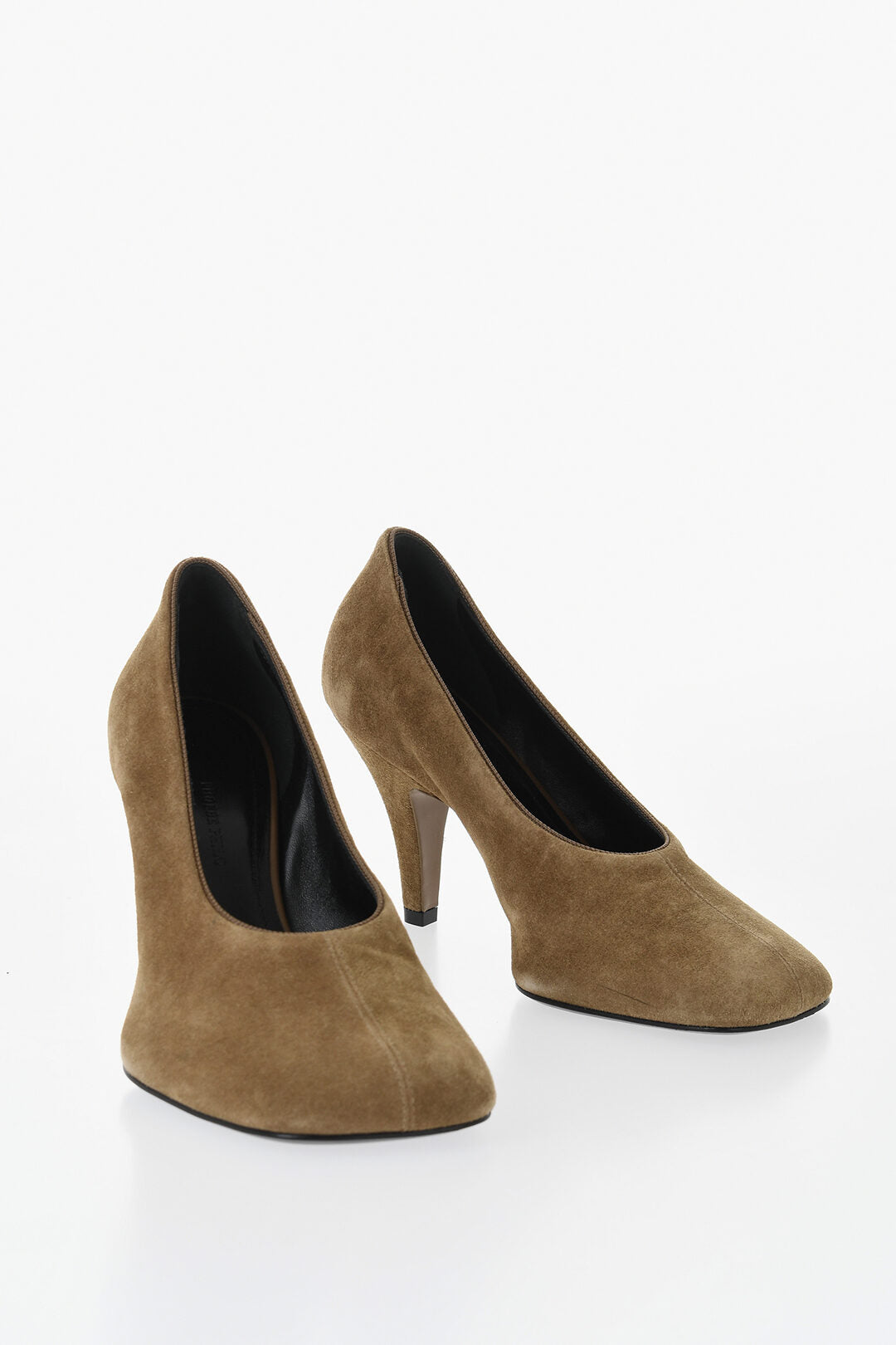 Phoebe Philo 0500~Suede Square-Toe Pumps with 10cm Heel