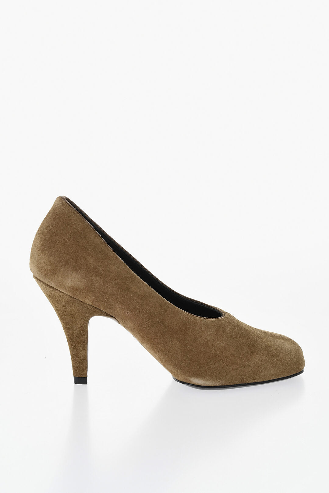 Phoebe Philo 0500~Suede Square-Toe Pumps with 10cm Heel, view 2