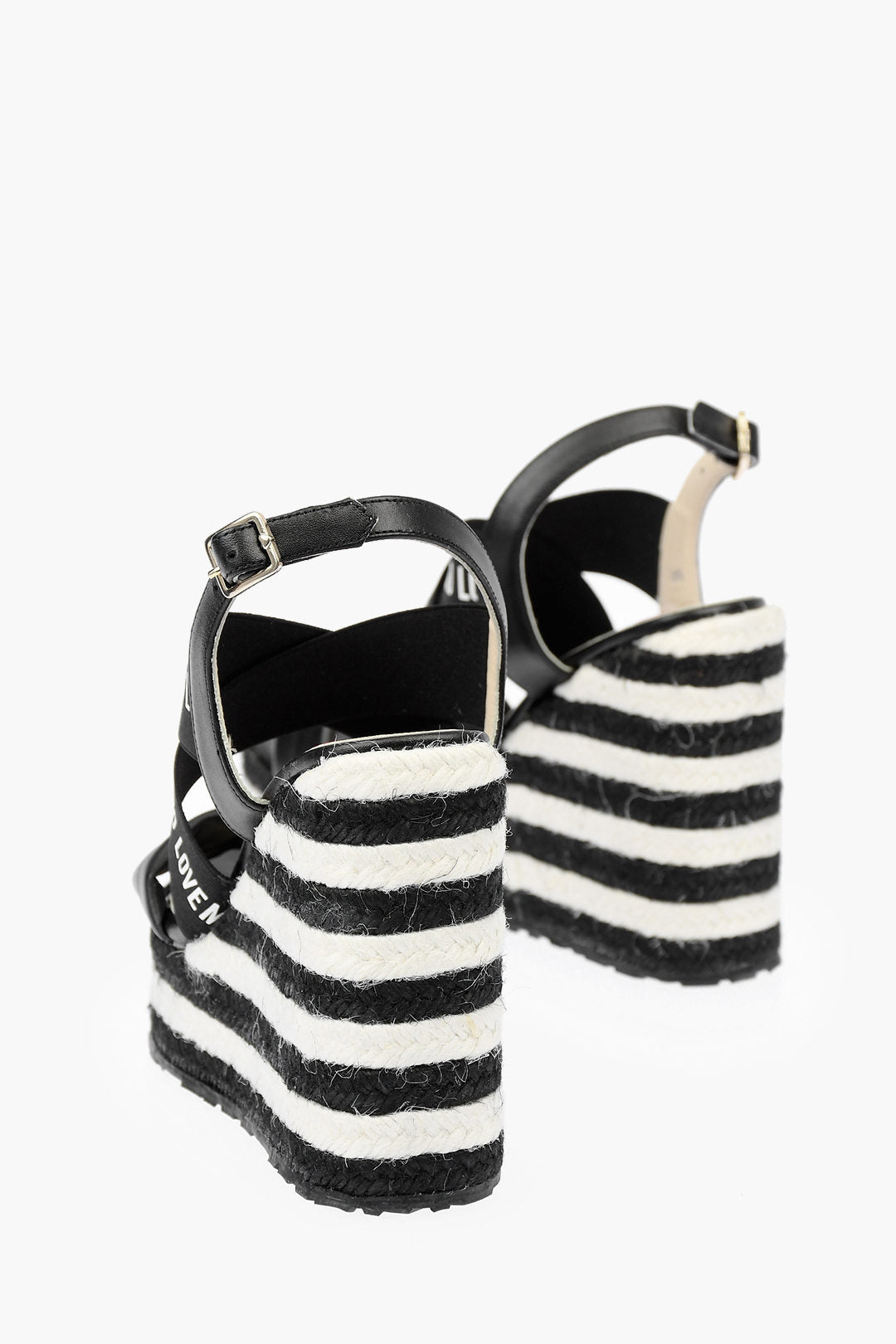 Moschino 0550~LOVE Leather Rope Sandals with Logo 12cm, view 2