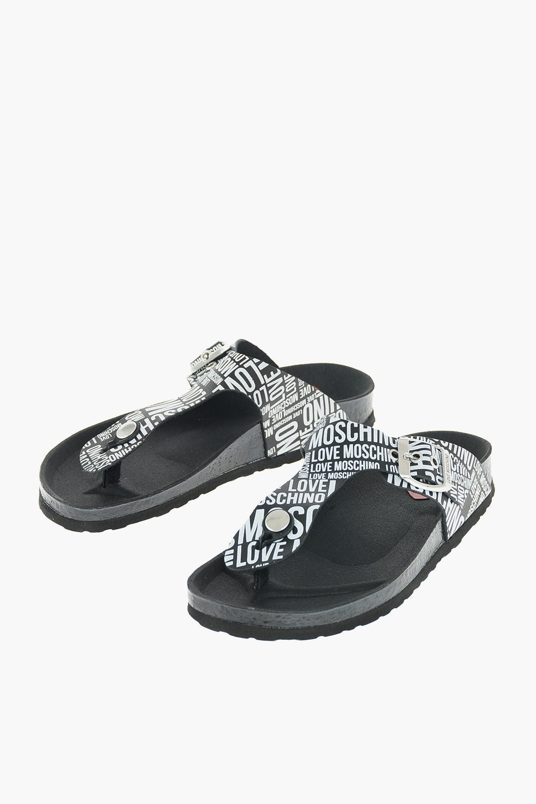 Moschino 0550~LOVE MOSCHINO Two-Tone Thong Sandals BIRKI30 with Logo Print