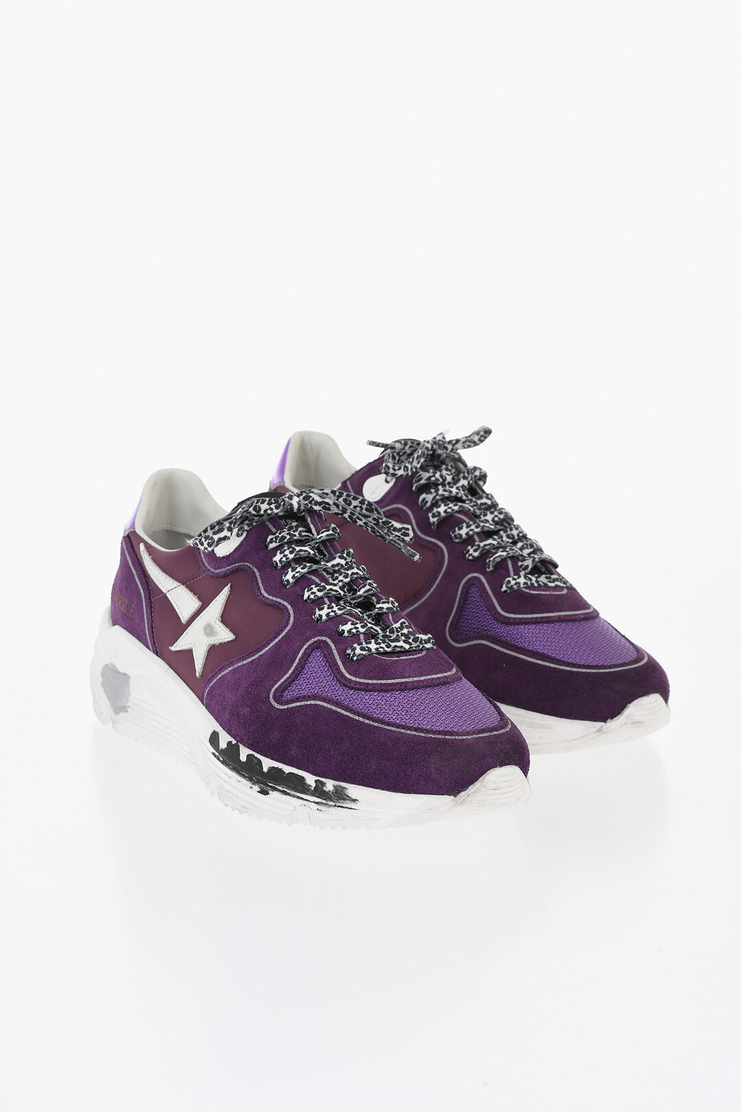 Golden Goose 0550~Low RUNNING Nylon and Suede Sneakers with Vintage Effect