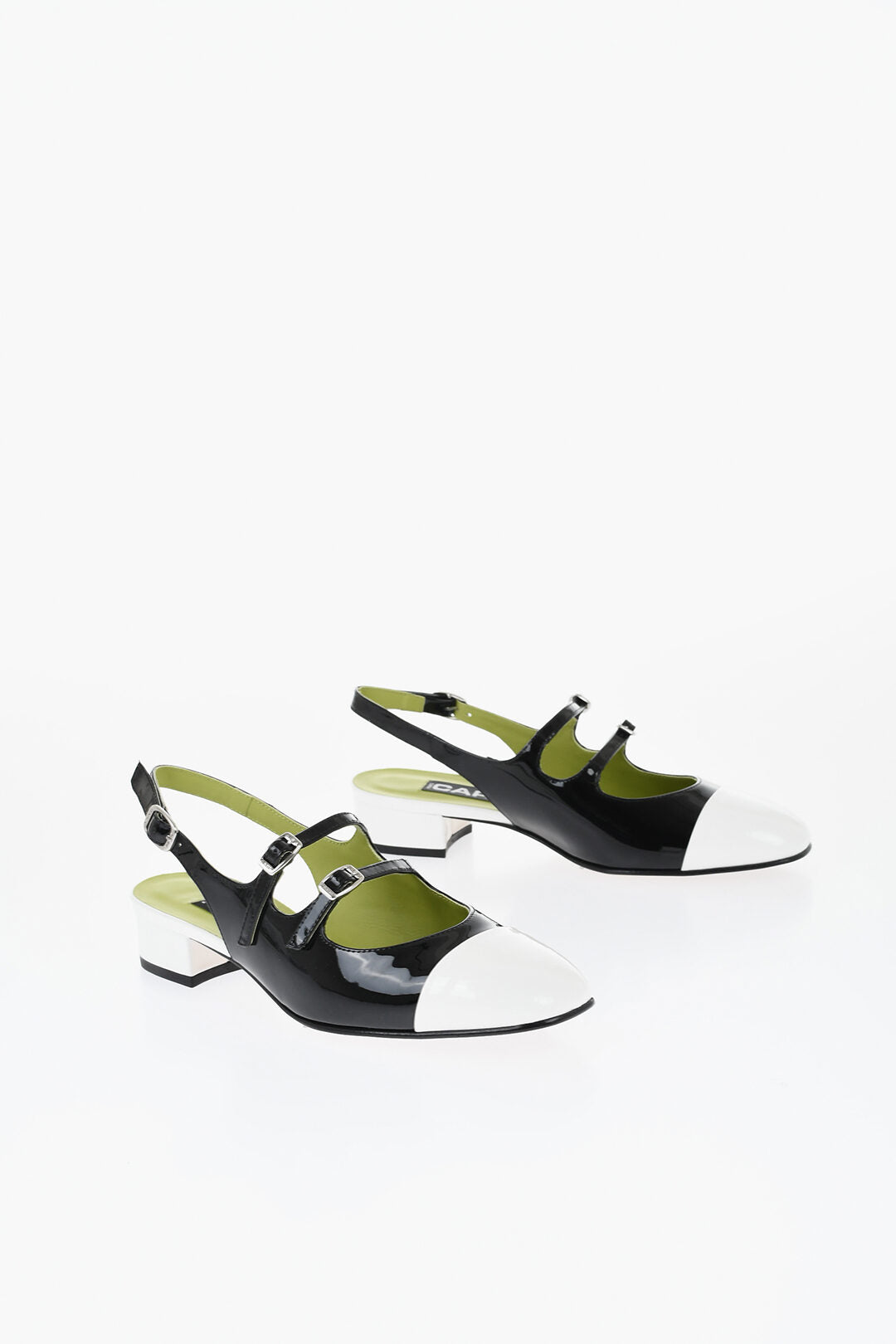 Carel Paris 0550~Patent Leather Mary Jane Pumps With Double Buckle