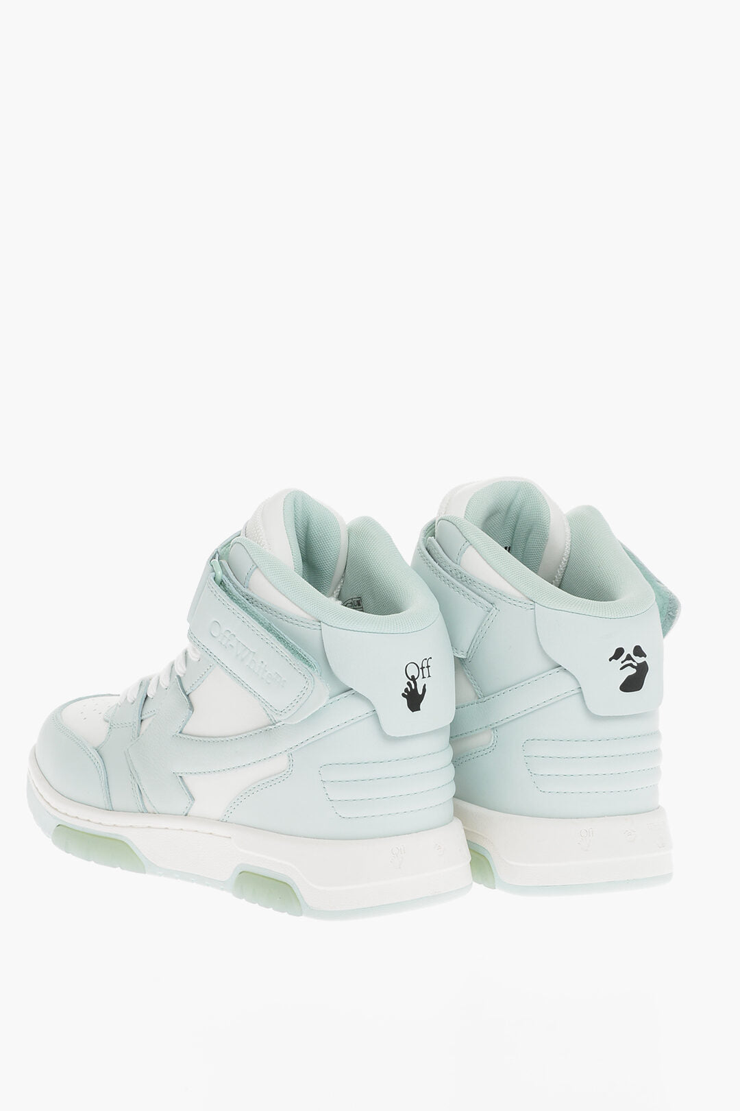Off-White 0750~Leather Mid-Top Sneakers OUT OF OFFICE, view 2
